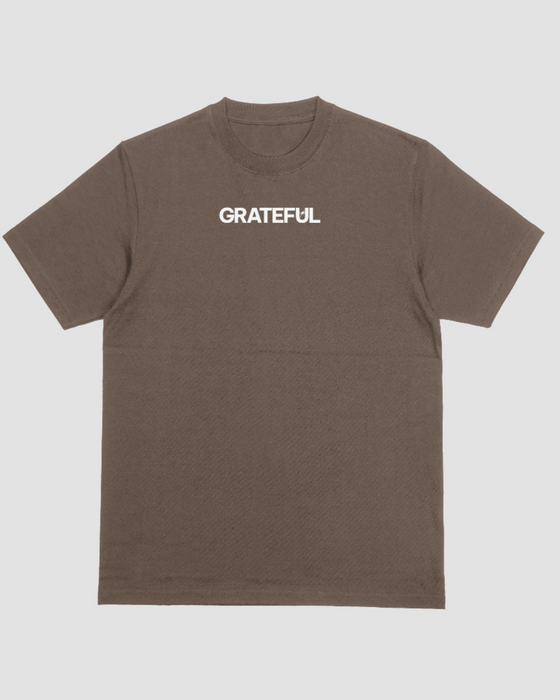 Grateful Heart Unisex Tee // Brown